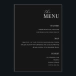 Menu minimaliste Mariage moderne noir et blanc<br><div class="desc">Menu mariage moderne avec design de typographie minimaliste en noir et blanc.</div>