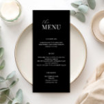 Menu minimaliste Mariage moderne noir et blanc<br><div class="desc">Menu mariage moderne avec design de typographie minimaliste en noir et blanc.</div>