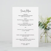 Menu minimaliste Mariage moderne noir et blanc (Debout devant)