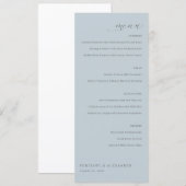 Menu minimaliste Menthe élégante (Devant / Derrière)