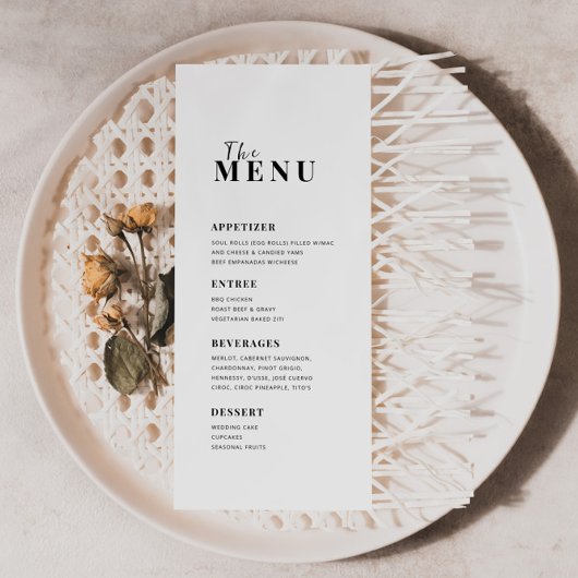 Menu minimaliste moderne