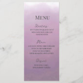 Menu Minimaliste moderne Lavender Ombré Mariage (Devant)