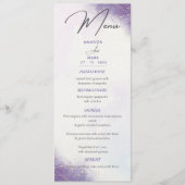 Menu Minimaliste Moderne Lilas Violet Tendance (Devant)