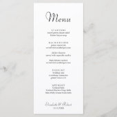 Menu minimaliste moderne Mariage blanc (Devant)