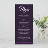 Menu minimaliste moderne Mariage violet (Debout devant)