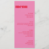 Menu minimaliste moderne rose et rouge grand Modèl (Devant)