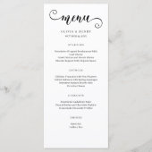 Menu minimaliste moderne Simple Mariage (Devant)