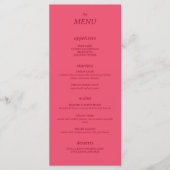 Menu minimaliste moderne Sleek Simple Mariage (Devant)