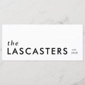 Menu minimaliste moderne Sleek Simple Mariage (Dos)