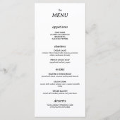 Menu minimaliste moderne Sleek Simple Mariage (Devant)