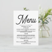 Menu Minimaliste - noir et blanc - Mariage (Debout devant)