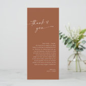 Menu Minimaliste + Note Merci | Mariage Napkin (Debout devant)