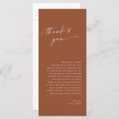 Menu Minimaliste + Note Merci | Mariage Napkin (Devant / Derrière)