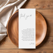 Menu Minimaliste + Note Merci | Mariage Napkin