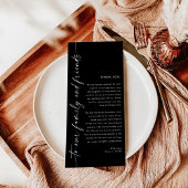 Menu Minimaliste + Note Merci | Mariage Napkin
