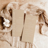 Menu Minimaliste + Note Merci | Mariage Napkin