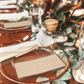 Menu Minimaliste + Note Merci | Mariage Napkin