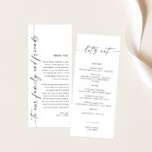 Menu Minimaliste + Note Merci | Mariage Napkin