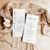Menu Minimaliste + Note Merci | Mariage Napkin