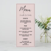 Menu Minimaliste Rose Dusty (Debout devant)