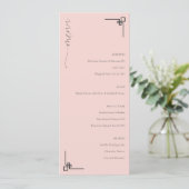 Menu minimaliste rose élégant (Debout devant)