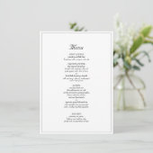 Menu Minimaliste Rustique Élégant Soir De Mariage  (Debout devant)