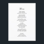 Menu Minimaliste Rustique Élégant Soir De Mariage<br><div class="desc">Menu minimaliste Rustique élégant Mariage noir et blanc - N'hésitez pas à customiser et personnaliser ce menu de mariage simple et élégant. Les options de modification sont disponibles.</div>