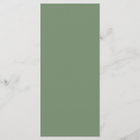 Menu Minimaliste Sage Vert Mariage moderne (Dos)