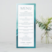 Menu minimaliste sarcelle élégant (Debout devant)