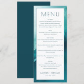 Menu minimaliste sarcelle élégant (Devant / Derrière)