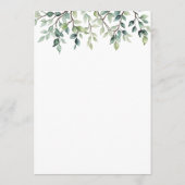 Menu Minimaliste Simple Joli feuille branches mariage (Dos)