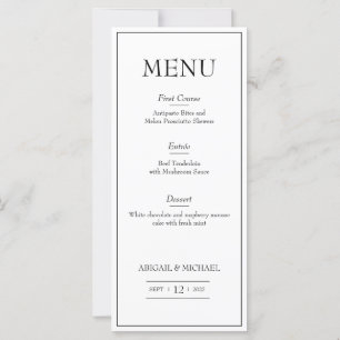 Menu Minimalistisch huwelijk