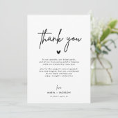 Menu Minimalistisch huwelijk Dank u wel (Staand voorkant)