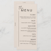 Menu Minimalistische gebeurtenis (Voorkant / Achterkant)