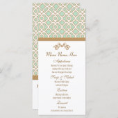 Menu Mint Green et Gold Marocain (Devant / Derrière)