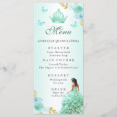 Menu Mint Green Princess Robe Quinceañera Anniversaire (Devant)