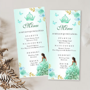 Menu Mint Green Princess Robe Quinceañera Anniversaire