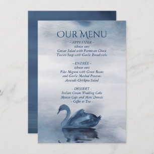 Menu Misty Reflections   Réception Dusty Blue Swan Lake