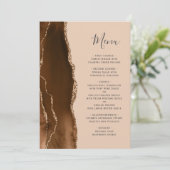 Menu Mocha Brown Gold Tan Mariage (Debout devant)
