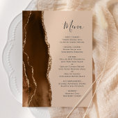 Menu Mocha Brown Gold Tan Mariage