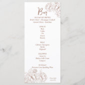 Menu Mocha Mousse Boho Mocha à double face Mariage Flor (Dos)