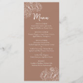 Menu Mocha Mousse Boho Mocha à double face Mariage Flor (Devant)