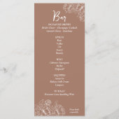 Menu Mocha Mousse Boho Mocha à double face Mariage Flor (Dos)