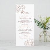 Menu Mocha Mousse Boho Mocha à double face Mariage Flor (Debout devant)