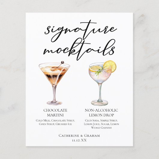 Menu Mocktail Dessert Lemon Drop Martini au Chocol (Devant)