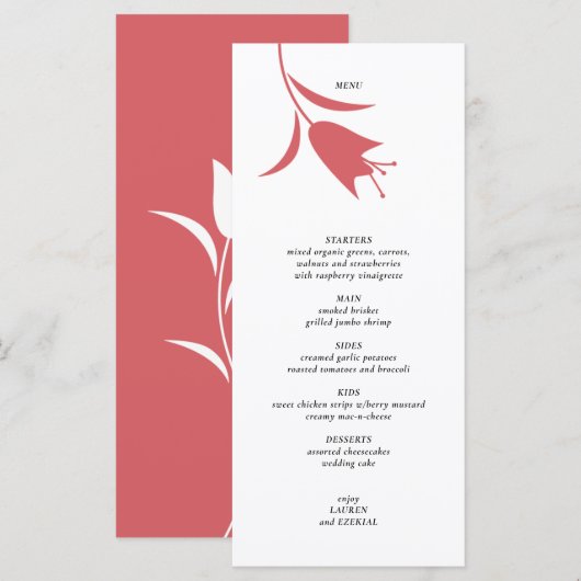 MENU MOD WINE TULIP MARIAGE (Devant / Derrière)