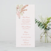 Menu Modèle de menu Boho rose clair (Debout devant)