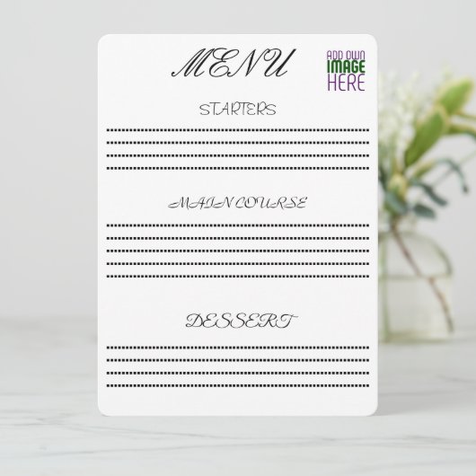 MENU MODELE DE TEXTE D'IMAGE BLANC SIMPLE ÉDITABLE MODE (Debout devant)