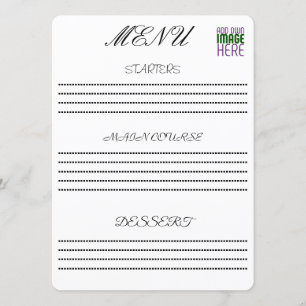 MENU MODELE DE TEXTE D'IMAGE BLANC SIMPLE ÉDITABLE MODE
