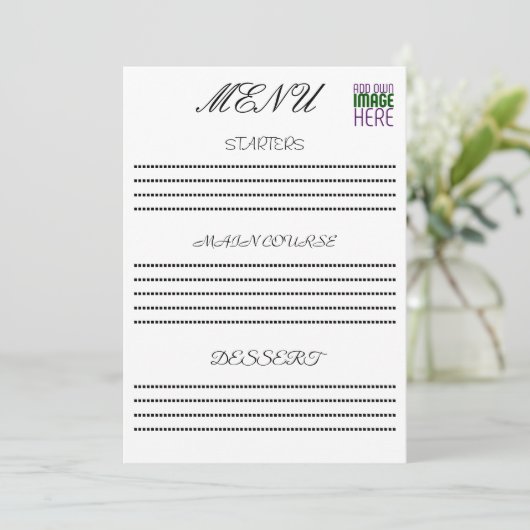 MENU MODELE DE TEXTE D'IMAGE BLANC SIMPLE ÉDITABLE MODE (Debout devant)